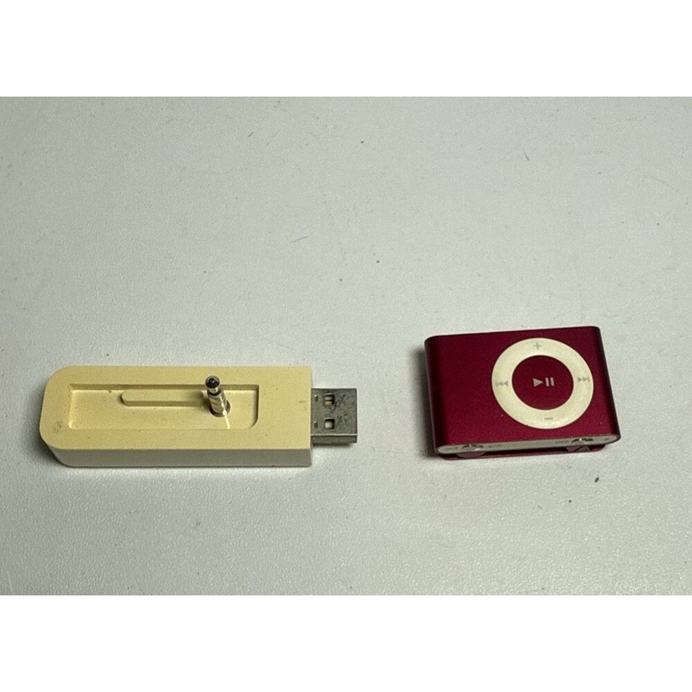 Apple iPod Shuffle 2nd Gen (Product) Red 1GB A1204 No Power w/ Charger Bundle
